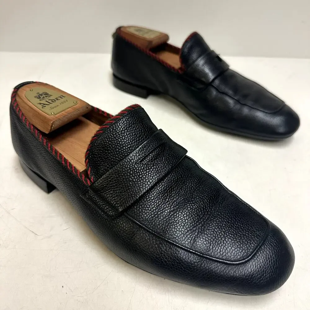 RESOLED Gucci Jordaan Penny Loafer Tiger Head Accent Black Pebbled UK 8 US 9 D